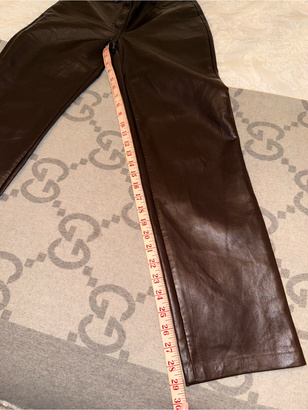 Wilfred Melina Pant Brown Straight Leg Pants Vegan Leather Size 2 Like New - Picture 5 of 10